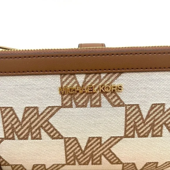 Michael Kors Large Double Zip Wallet Wristlet Brown - Picture 4 of 8